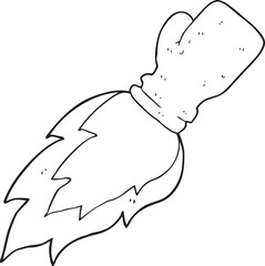 freehand drawn black and white cartoon boxing glove flaming punch