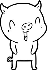 happy cartoon pig
