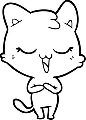 happy cartoon cat