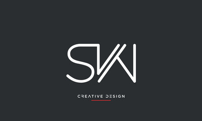 Alphabet letters SW or WS logo monogram