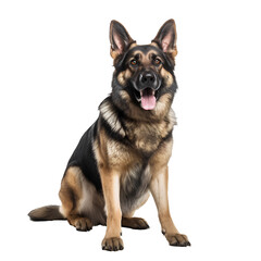 GermanShepherd Cute and happy dog on transparent background PNG, easy to use.