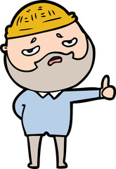 cartoon worried man with beard
