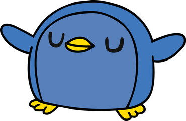 cartoon illustration kawaii of a cute penguin