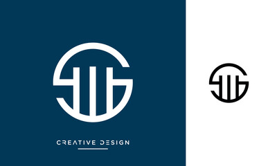 Alphabet letters SW or WS logo monogram