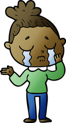 cartoon crying woman