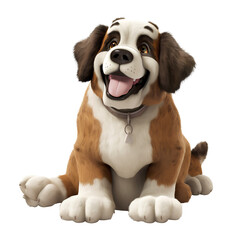 Cute and happy dog on transparent background PNG, easy to use.