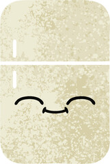 retro illustration style cartoon of a fridge freezer