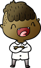 cartoon happy boy laughing
