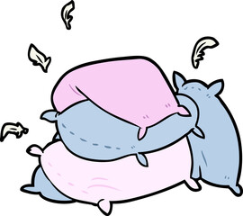 cartoon pile of pillows
