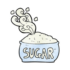 freehand textured cartoon sugar bowl