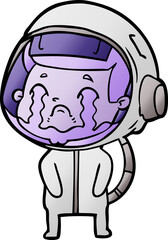 cartoon crying astronaut