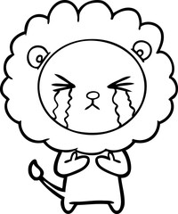 cartoon crying lion
