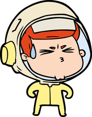 cartoon stressed astronaut