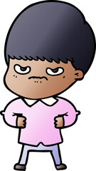 annoyed cartoon boy