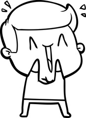 Obraz premium cartoon excited man