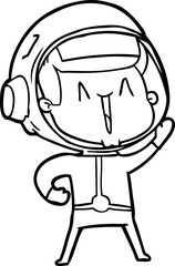 happy cartoon astronaut