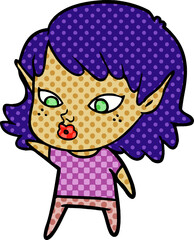 pretty cartoon elf girl