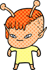 cute cartoon alien girl