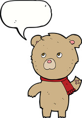 cartoon teddy bear with speech bubble