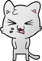cartoon cat hissing
