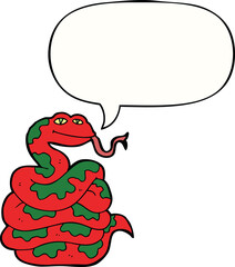 cartoon snake with speech bubble