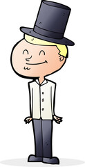 cartoon man wearing top hat