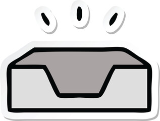 sticker of a cute cartoon empty in tray