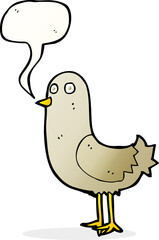 cartoon bird with speech bubble