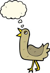 cartoon bird with thought bubble
