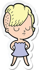 sticker of a cartoon woman