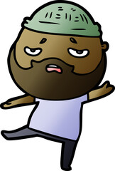 cartoon worried man with beard
