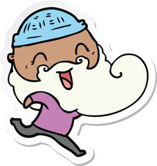 sticker of a happy bearded man