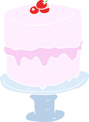 flat color illustration of cake