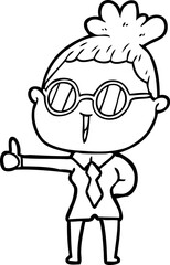 cartoon woman wearing spectacles