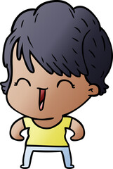 cartoon laughing woman