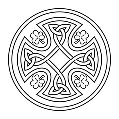 Celtic national style interlaced pattern isolated vector. Celtic knot vector illustration. Patrick's Day celebration. Nordic symbol. Tattoo sketch design.