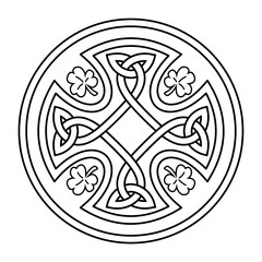 Celtic national style interlaced pattern isolated vector. Celtic knot vector illustration. Patrick's Day celebration. Nordic symbol. Tattoo sketch design.
