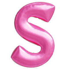 Pink 3D Font Rendering Balloon