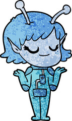 smiling alien girl cartoon