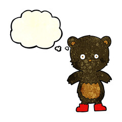 cartoon black bear cub with thought bubble