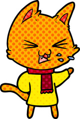 cartoon cat hissing