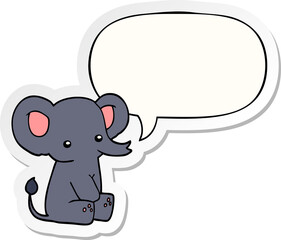 cartoon elephant with speech bubble sticker
