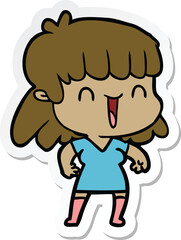 Obraz premium sticker of a cartoon woman