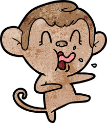 Obraz na płótnie Canvas crazy cartoon monkey dancing