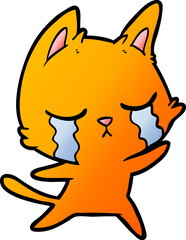 crying cartoon cat