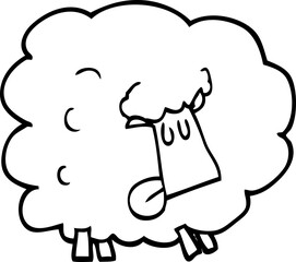 line drawing cartoon funny sheep
