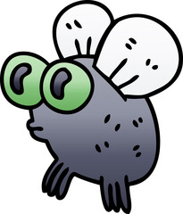 gradient shaded quirky cartoon fly