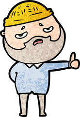 Obraz premium cartoon worried man with beard