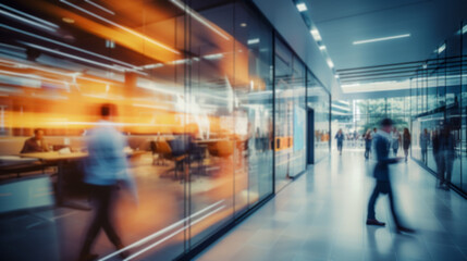 Beautiful Blurred Background of Modern Business Office Interior.