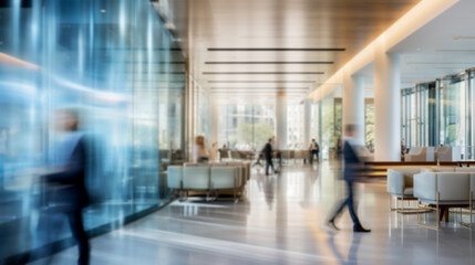 Beautiful Blurred Background of Modern Business Office Interior.